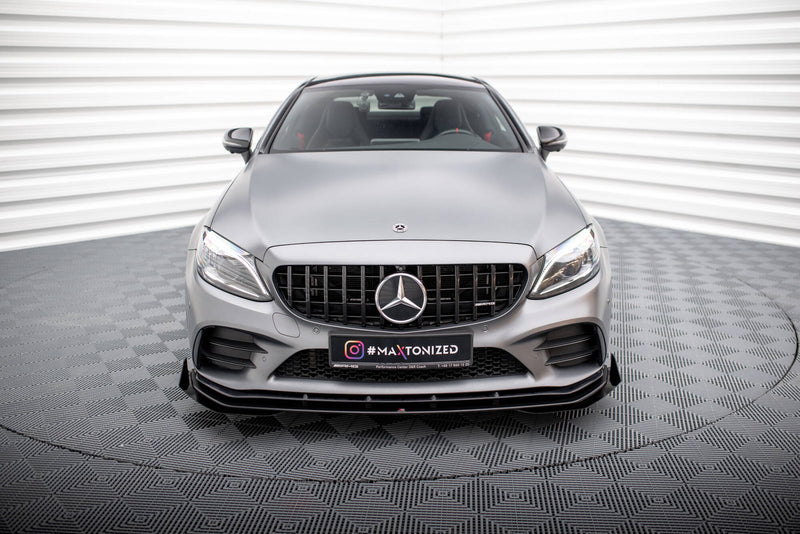 Maxton Design Street Pro Splitter + Flaps + Flaps for Mercedes-AMG C43 Coupe / Cabrio C205 Facelift / A205 Facelift
