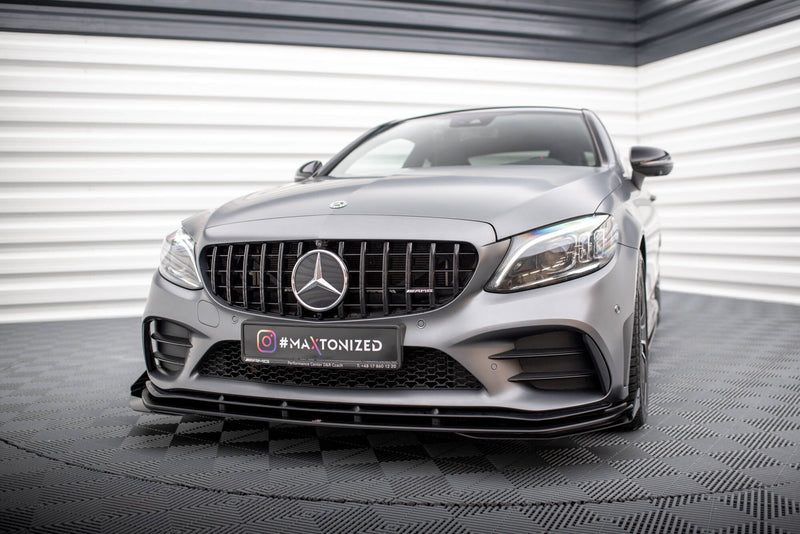 Maxton Design Street Pro Splitter + Flaps + Flaps for Mercedes-AMG C43 Coupe / Cabrio C205 Facelift / A205 Facelift