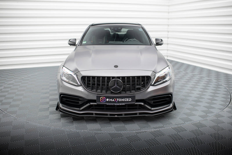 Maxton Design Street Pro Splitter + Flaps + Flaps for Mercedes-AMG C63 Sedan / Estate W205 Facelift