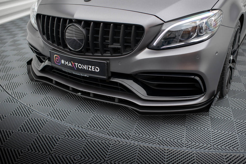 Maxton Design Street Pro Splitter + Flaps + Flaps for Mercedes-AMG C63 Sedan / Estate W205 Facelift