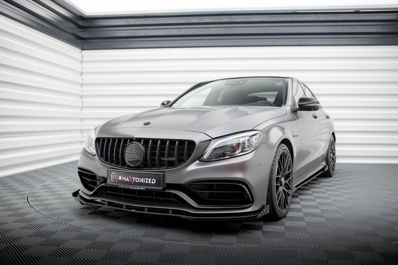 Maxton Design Street Pro Splitter + Flaps + Flaps for Mercedes-AMG C63 Sedan / Estate W205 Facelift