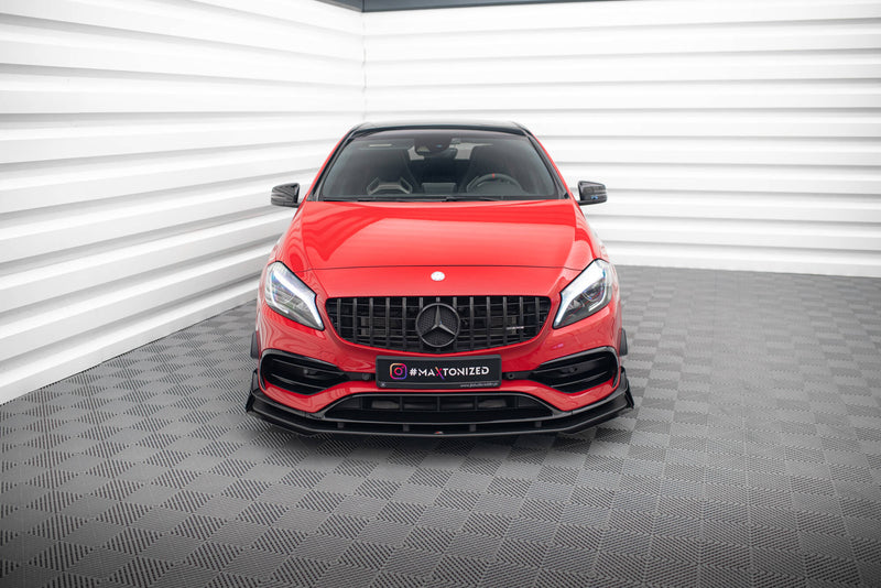 Maxton Design Street Pro Splitter + Flaps + Flaps for Mercedes-Benz A 45 AMG Aero W176 Facelift