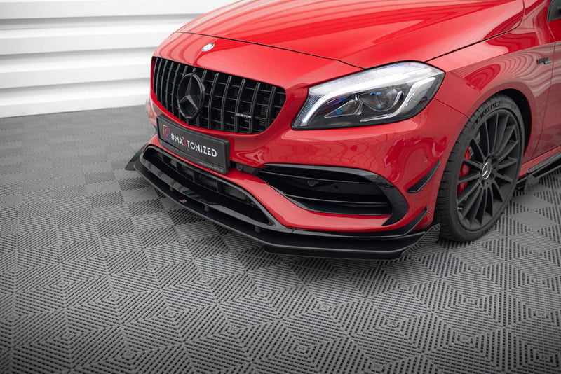 Maxton Design Street Pro Splitter + Flaps + Flaps for Mercedes-Benz A 45 AMG Aero W176 Facelift