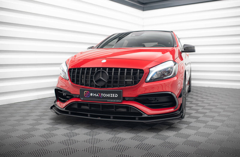 Maxton Design Street Pro Splitter + Flaps + Flaps for Mercedes-Benz A 45 AMG Aero W176 Facelift