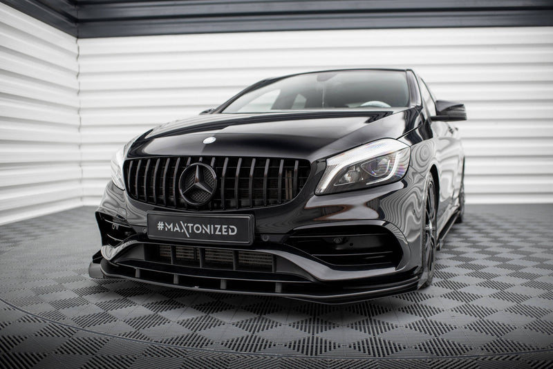 Maxton Design Street Pro Splitter + Flaps + Flaps for Mercedes-Benz A AMG-Line W176 Facelift