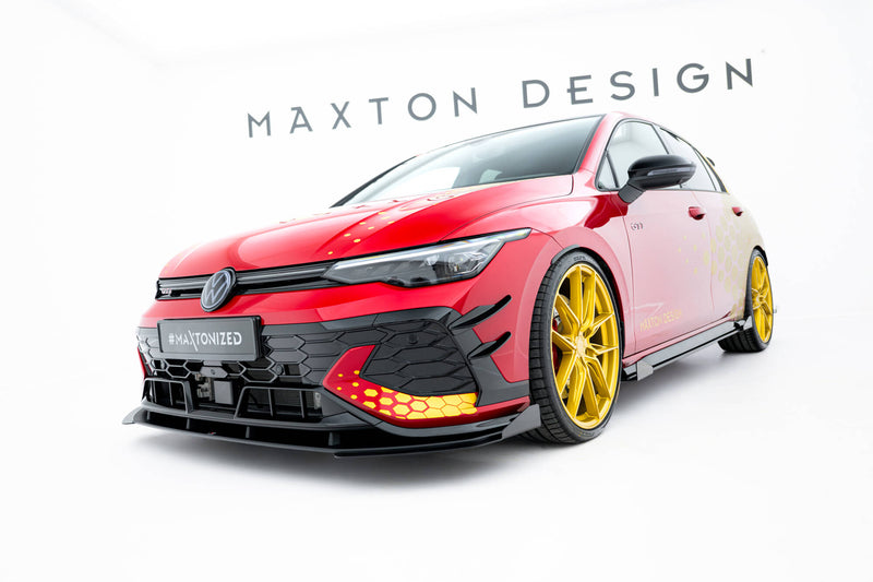 Maxton Design Street Pro Splitter + Flaps + Flaps for Volkswagen Golf GTI Clubsport Mk8 Facelift