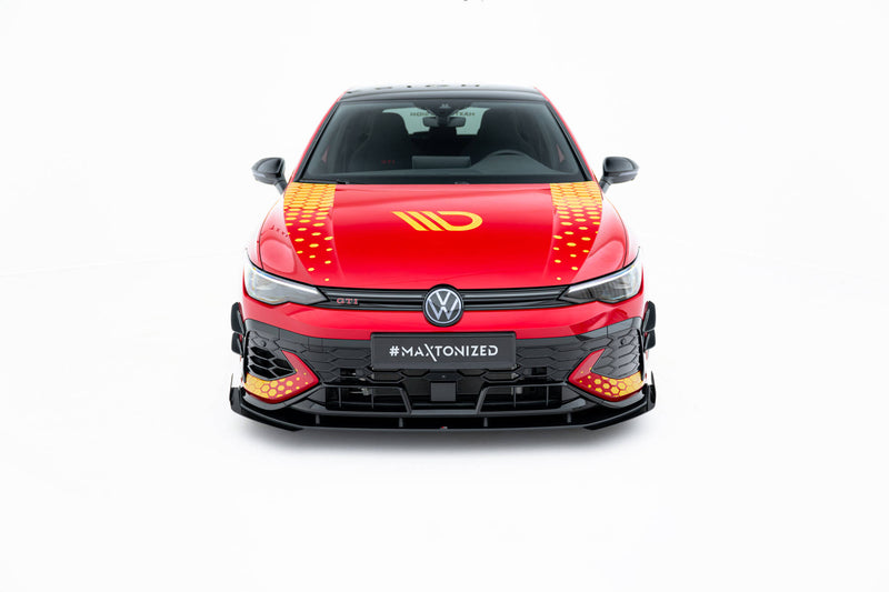 Maxton Design Street Pro Splitter + Flaps + Flaps for Volkswagen Golf GTI Clubsport Mk8 Facelift