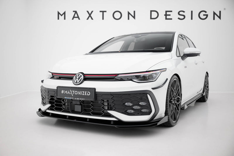 Maxton Design Street Pro Splitter + Flaps for Volkswagen Golf GTI / GTE / R-Line Mk8 Facelift