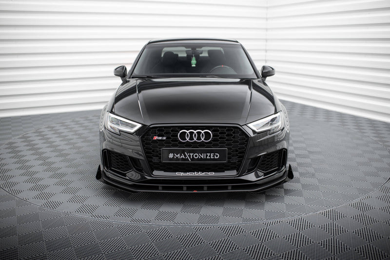 Maxton Design Street Pro Splitter + Flaps V.1 + Flaps for Audi RS3 Sedan 8V Facelift