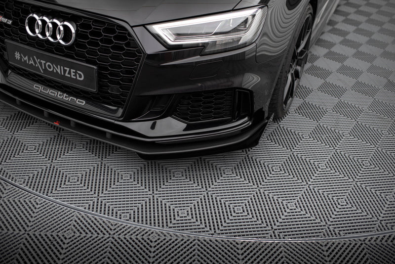 Maxton Design Street Pro Splitter + Flaps V.1 + Flaps for Audi RS3 Sedan 8V Facelift