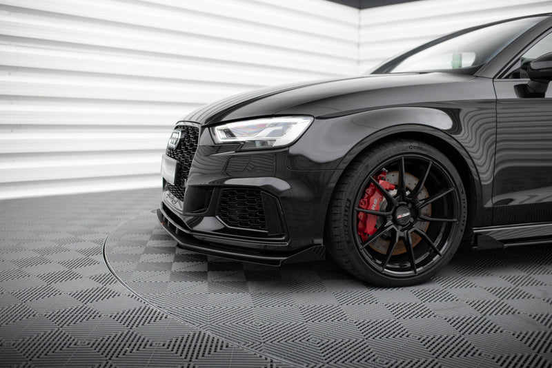Maxton Design Street Pro Splitter + Flaps V.1 + Flaps for Audi RS3 Sedan 8V Facelift