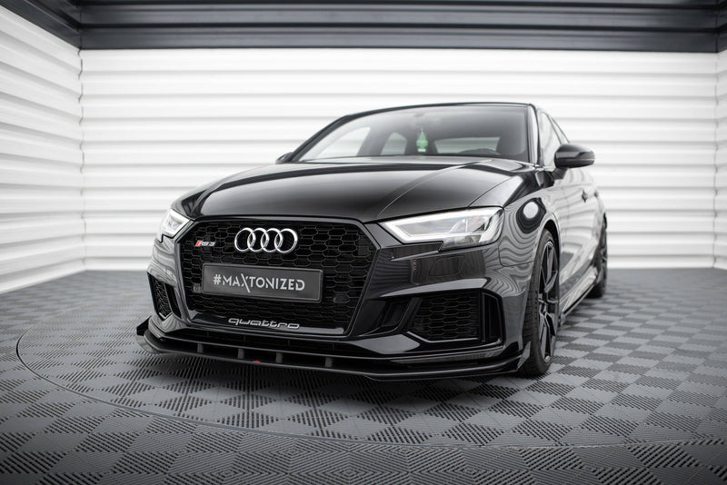 Maxton Design Street Pro Splitter + Flaps V.1 + Flaps Audi RS3 Sedan 8V Facelift