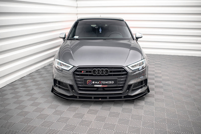 Maxton Design Street Pro Splitter + Flaps V.1 + Flaps for Audi S3 / A3 S-Line Sportback 8V Facelift