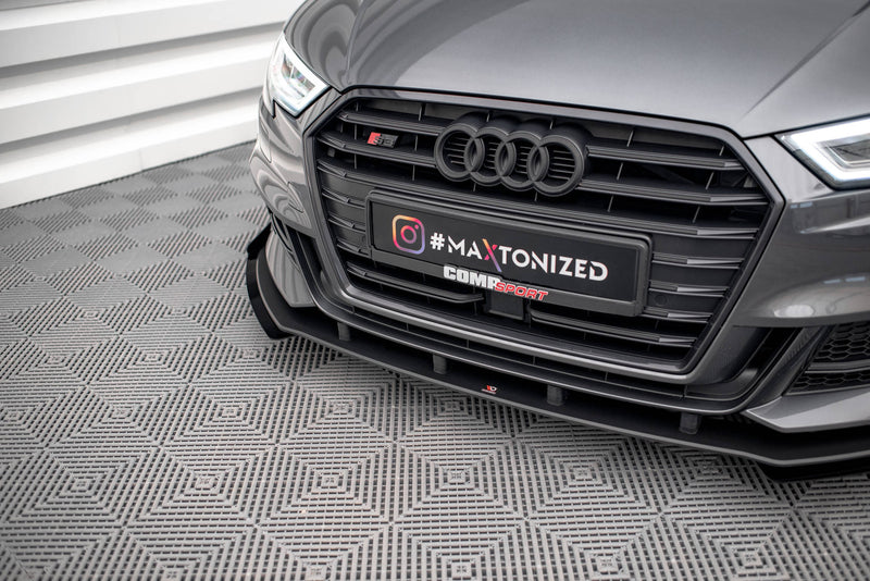 Maxton Design Street Pro Splitter + Flaps V.1 + Flaps for Audi S3 / A3 S-Line Sportback 8V Facelift
