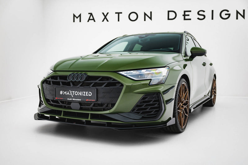 Maxton Design Street Pro Splitter + Flaps V.1 + Flaps for Audi S3 Sportback / A3 S-line Sportback 8Y Facelift