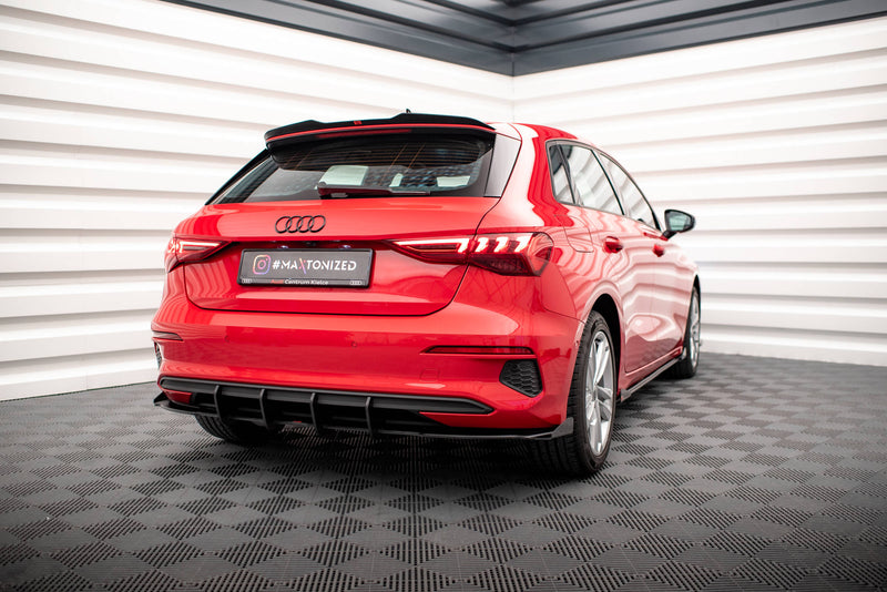 Maxton Design Rennen Haltbarkeit Heckansatz + Flaps Audi A3 Sportback 8Y