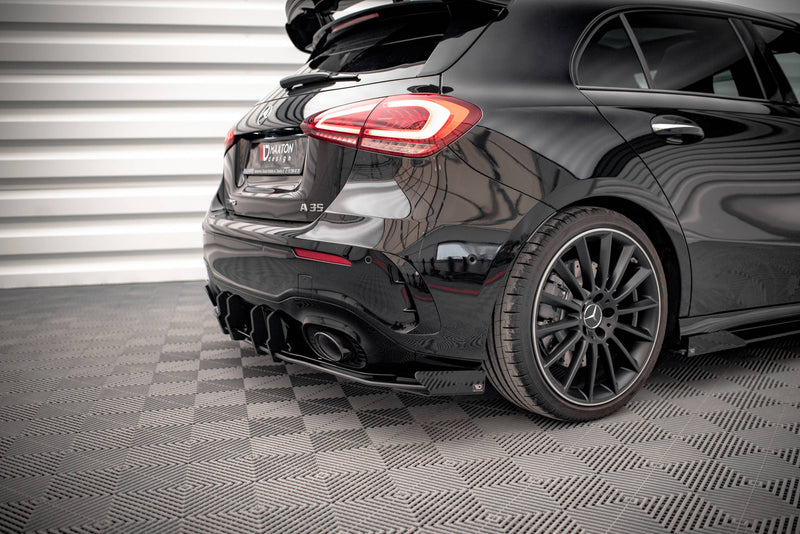 Maxton Design Rennen Haltbarkeit Heckansatz + Flaps Mercedes A35 AMG Hatchback Aero Pack W177