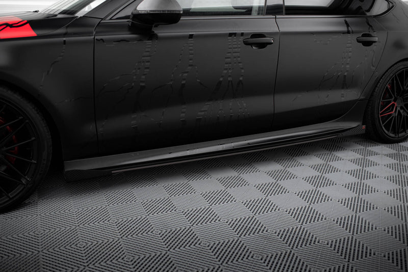 Maxton Design Street Pro Seitenschweller Diffusor + Flaps Audi A7 RS7 Look C7