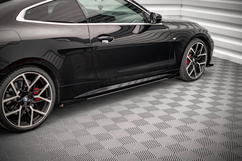Maxton Design Street Pro Side Skirt Diffuser + Flaps for BMW 4 Series M-Pack / M440i G22 / G23 / G22 Facelift / G23 Facelift
