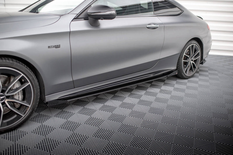 Maxton Design Street Pro Seitenschweller Diffusor + Flaps Mercedes-AMG C43 Coupe / Cabrio C205  Facelift / A205 Facelift