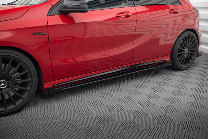 Maxton Design Street Pro Side Skirts Diffuser + Flaps Mercedes-Benz A 45 AMG W176 Facelift