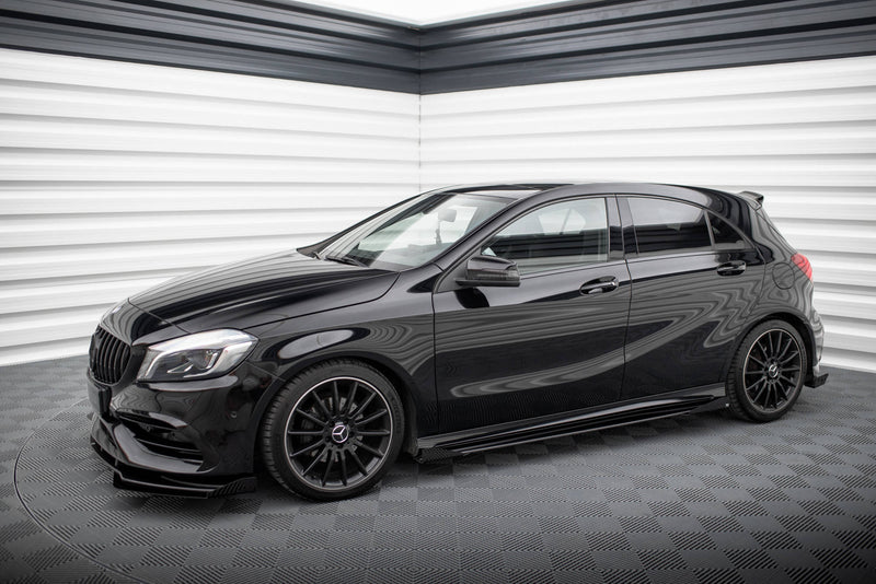 Maxton Design Street Pro Side Skirts Diffuser + Flaps Mercedes-Benz A AMG-Line W176 Facelift