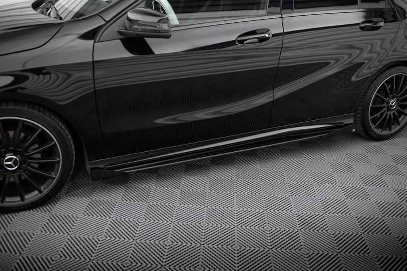 Maxton Design Street Pro Side Skirts Diffuser + Flaps Mercedes-Benz A AMG-Line W176 Facelift